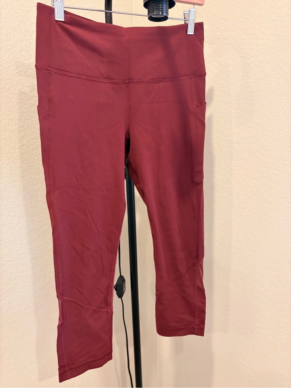 lululemon athletica Maroon High-Rise Crop Leggings
